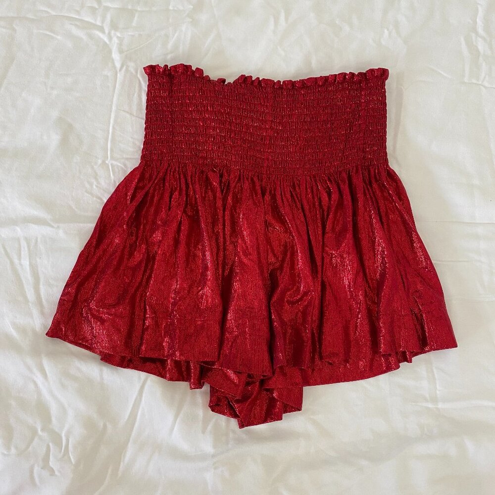 Queen of Sparkles Red Glitter Swing Shorts